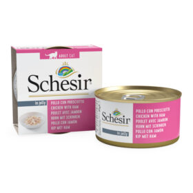 Schesir Cat Jelly Φιλετάκια Κοτόπουλο με Ζαμπόν 85g