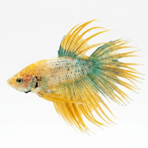 Betta Crowntail Male Yellow-Blue WYSIWYG